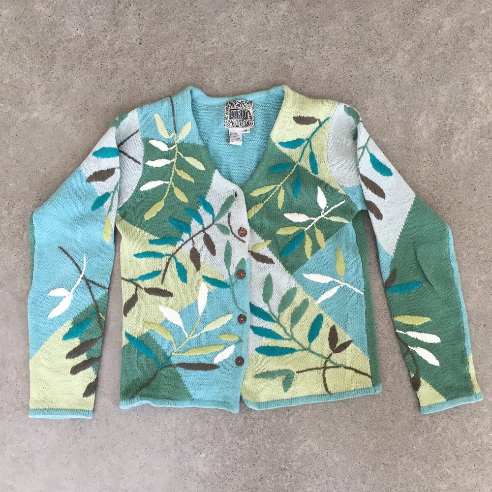 Emboidered Cotton Ramie Cardigan